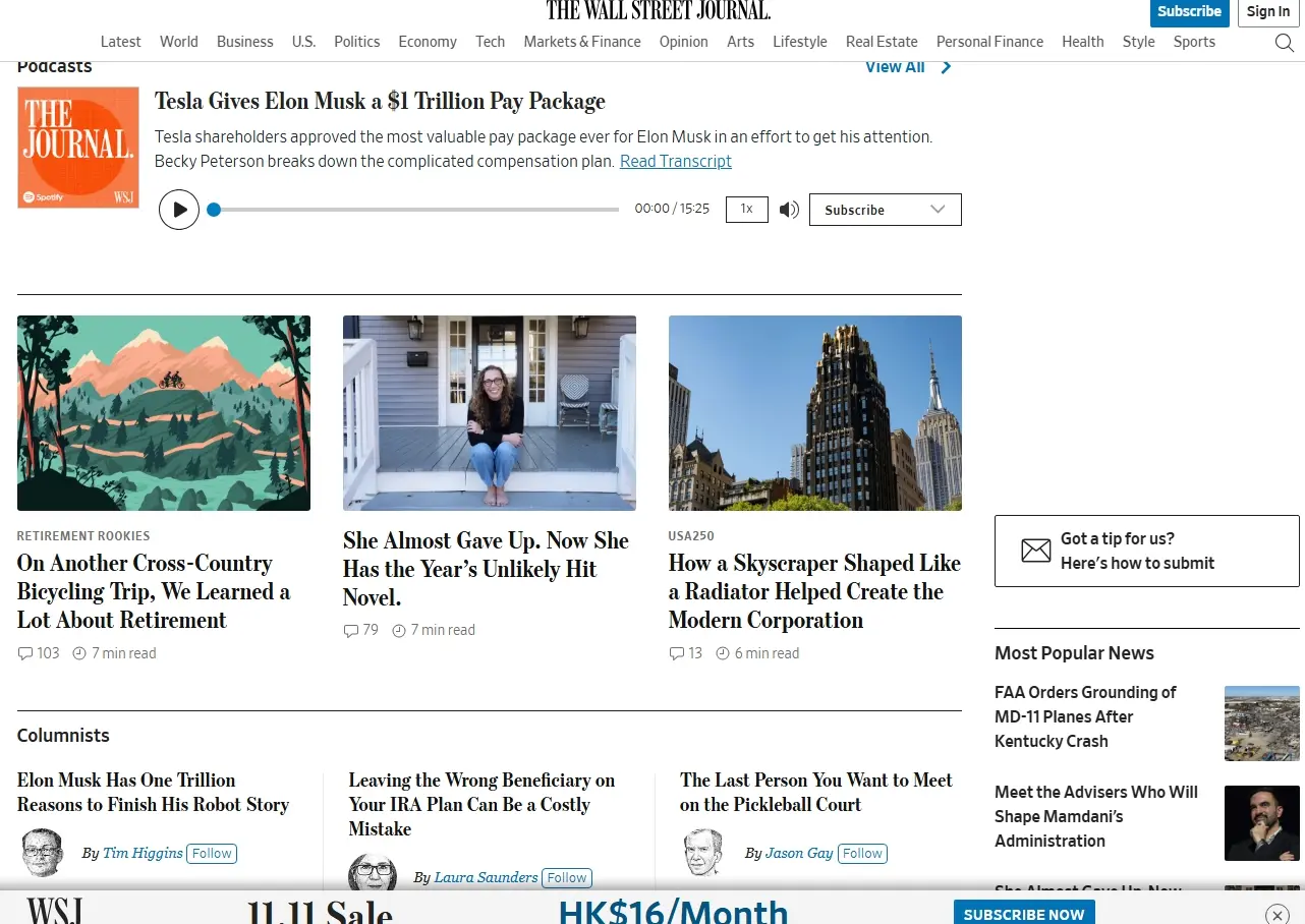 华尔街日报(WSJ)