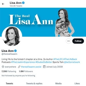 Lisa Ann的Twitter (Lisa Ann Twitter)